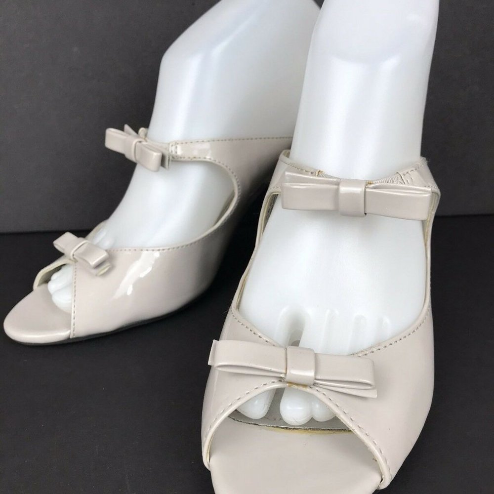 Allure Bardia Open Toe Gray Pumps Size 7.5 M Slip